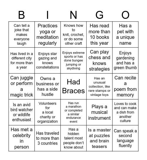 Icebreaker Bingo: Find Someone Who Bingo Card