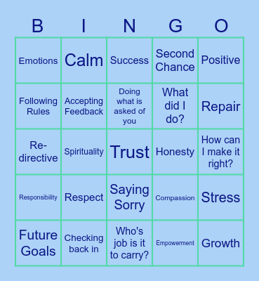 Accountability Bingo Card