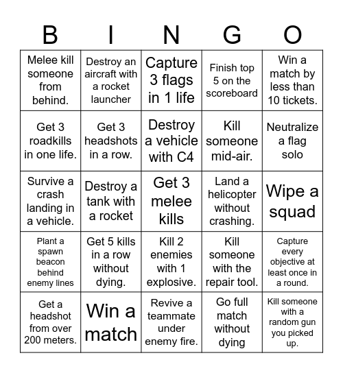 BF6 BINGOOOOOOO Bingo Card