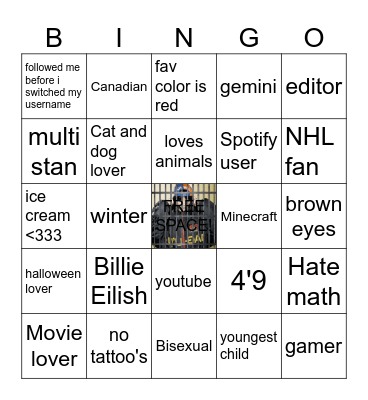 @kay1eescomet Bingo Card