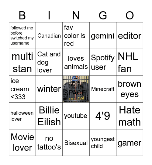 @kay1eescomet Bingo Card