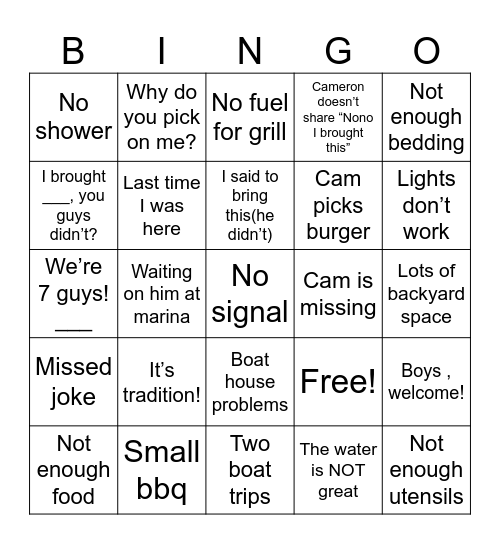Snatcha’s island Bingo Card