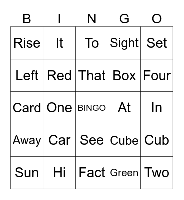 3 Letter Bingo Card