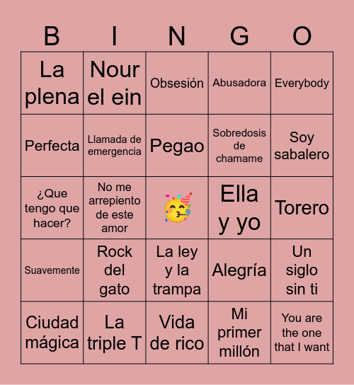 Canta, baila y diviértete Bingo Card
