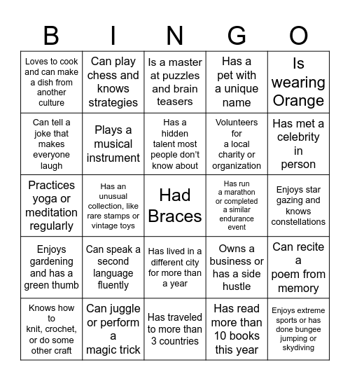 Find someone who.... Bingo Card