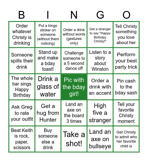 Christy's 60 Birthday Bingo! Bingo Card