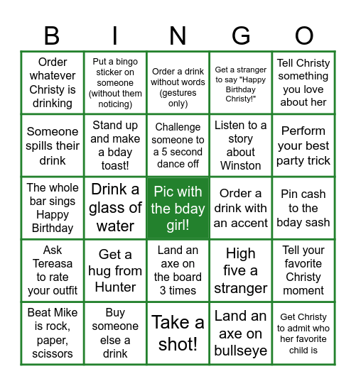 Christy's 60 Birthday Bingo! Bingo Card