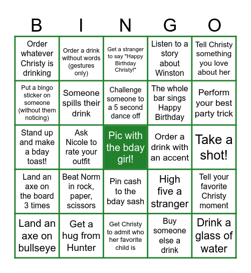 Christy's 60 Birthday Bingo! Bingo Card