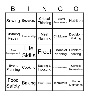 FACS Bingo Card