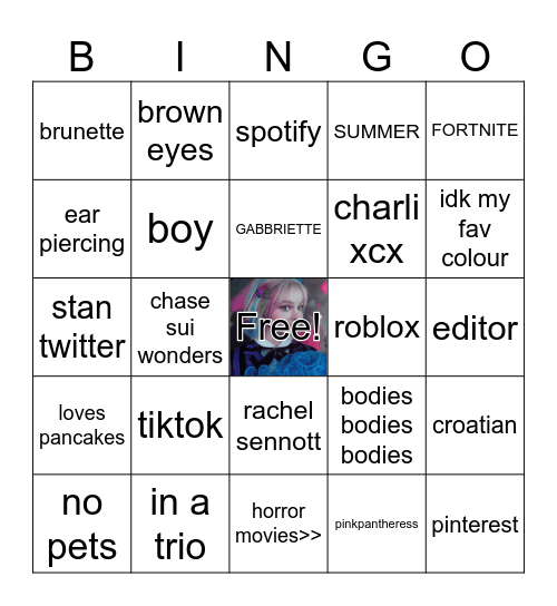 gabbriettebitch bingo Card