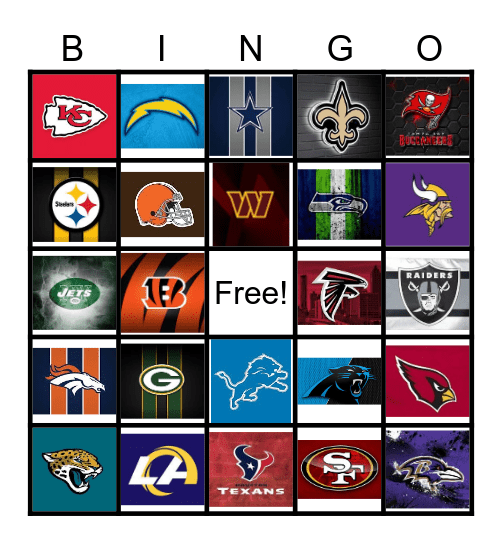 NFL Bingo Card