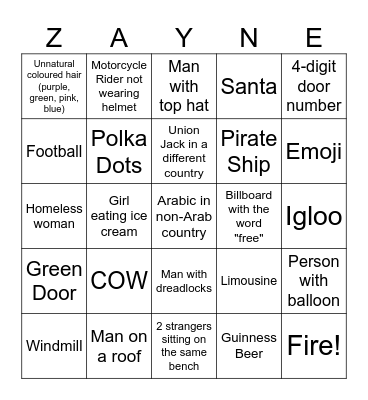 Epic Street View Bingo V2 Bingo Card