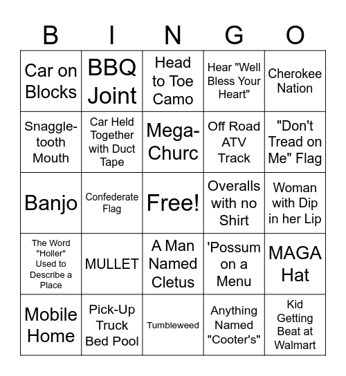 Oklahoma BINGO Card