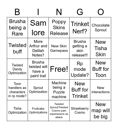 Update Bingo Card