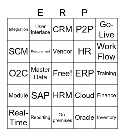 ERP Bingo Card