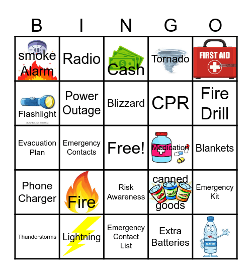 Emergency Preparedness BINGO Card