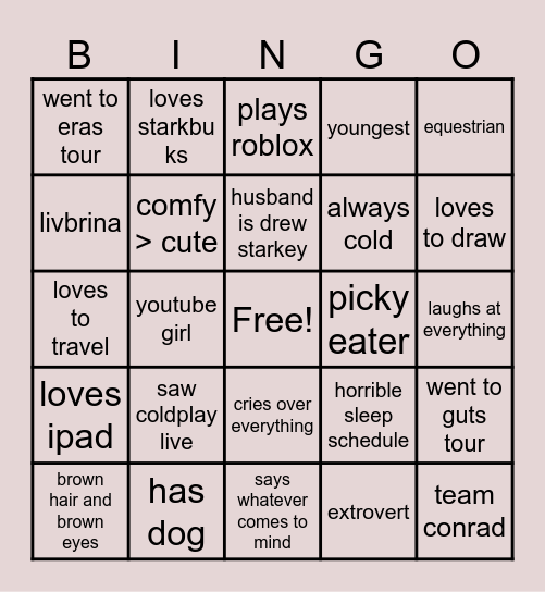 lacyspastry Bingo Card