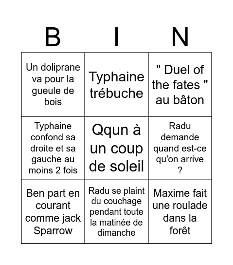 BingoRando Bingo Card