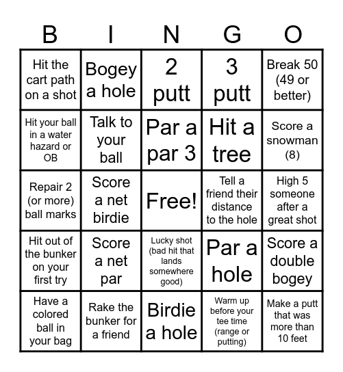 Name______________________________ Bingo Card