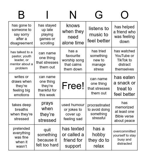 Find someone who... Bingo Card