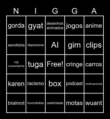 racist app Bingo Card