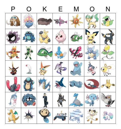 Pokemon BINGO 1 Bingo Card