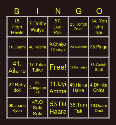 Harshita's Graduation Bingo Card