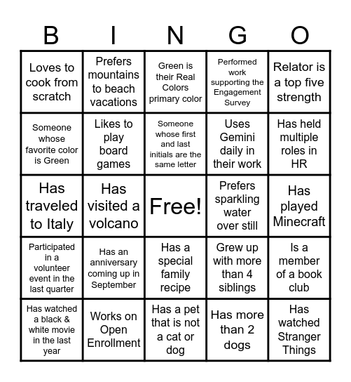 HR All Hands Bingo - Aug 2025 Bingo Card