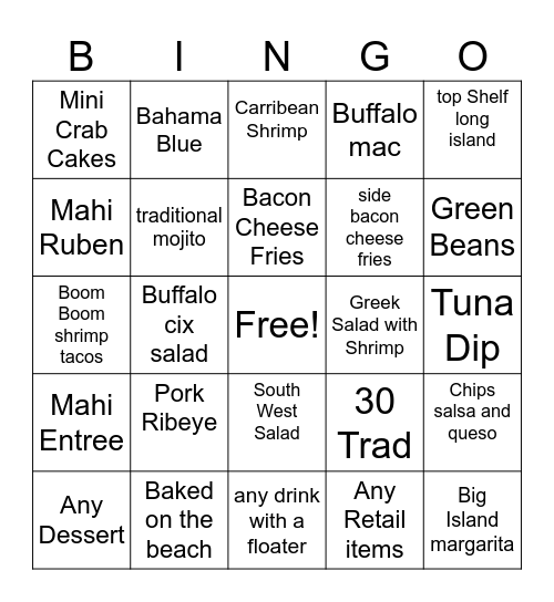 Server Bingo Card