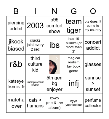 boba chewer bingo Card