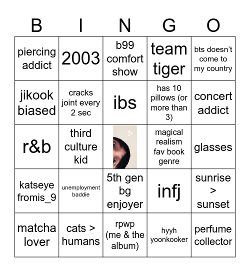 boba chewer bingo Card