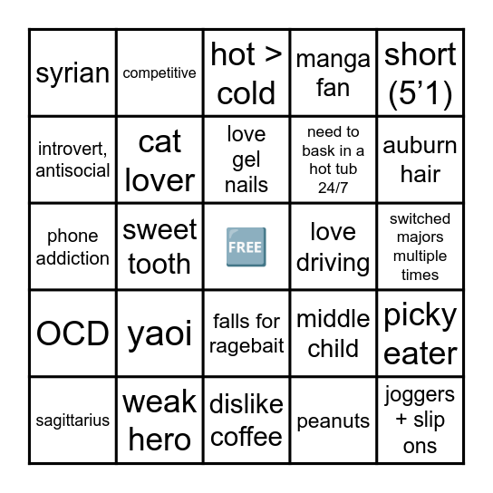 duo bingo Card