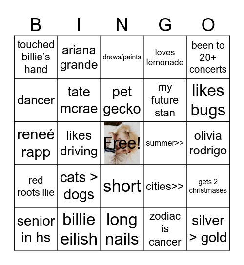 Kiki’s Bingo Card