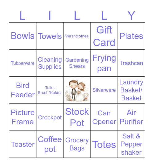 Wedding Bingo Card