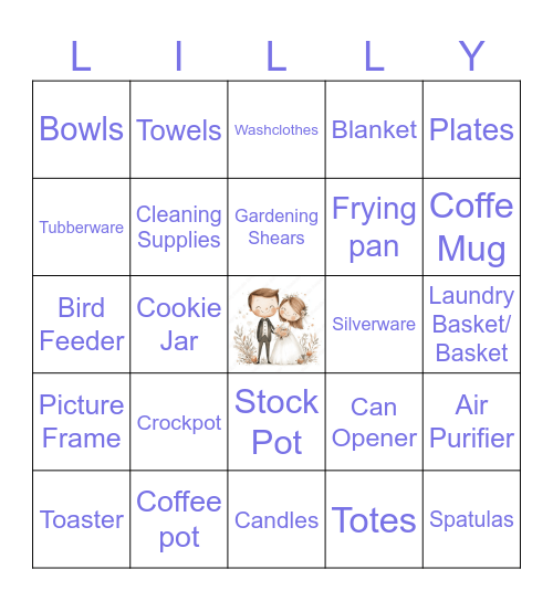 Wedding Bingo Card