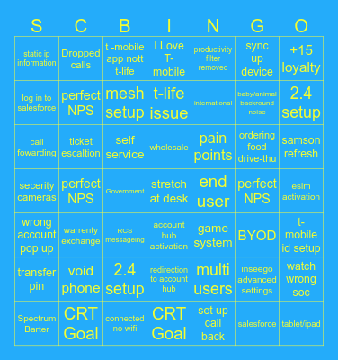 Summer calls Bingo Card
