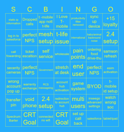 Summer calls Bingo Card