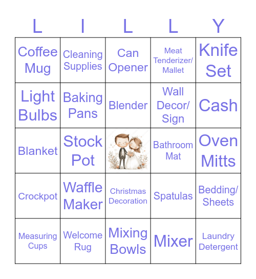 Wedding Bingo Card