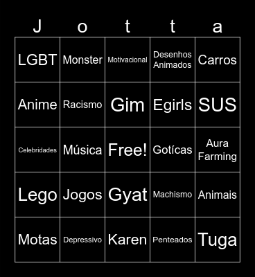 Bingo das Aventuras de João Pereira Bingo Card