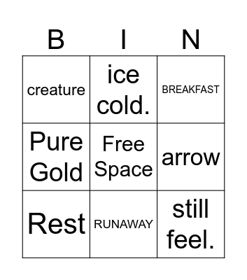 Now, Not Yet Bingo Card