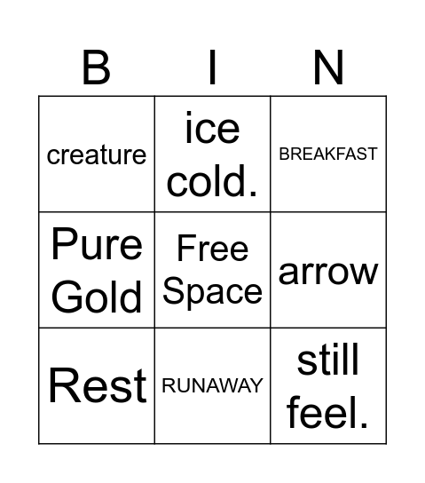 Now, Not Yet Bingo Card
