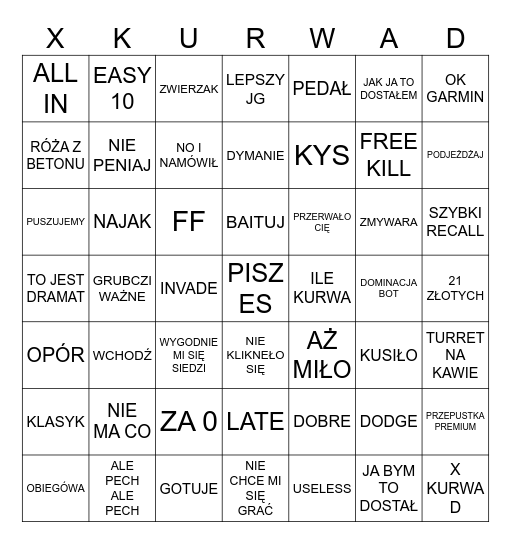 BINGO LIGA Bingo Card