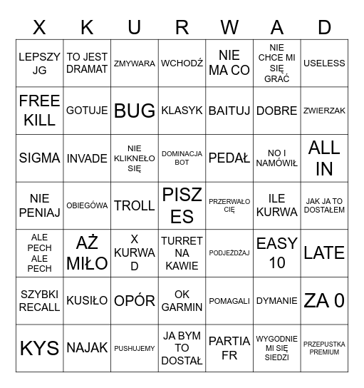 BINGO LIGA Bingo Card