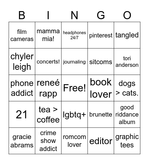BLYEDCCKS Bingo Card