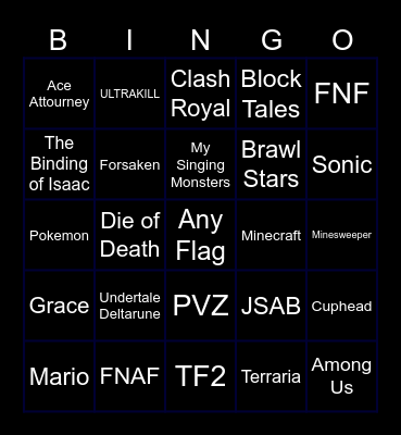WPLACE FANDOM BINGO Card