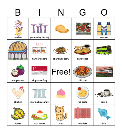 Singapore Bingo Card