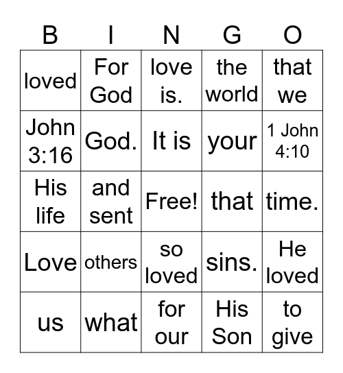 JEREMIAH 29:13 Bingo Card
