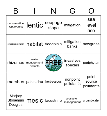 FMNP Freshwater Day 1 Bingo Card