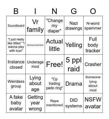 Bees Daycare Bingo Card