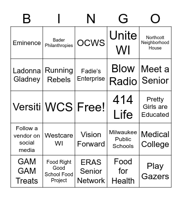 Harambee Health Fair 2025 Bingo Card